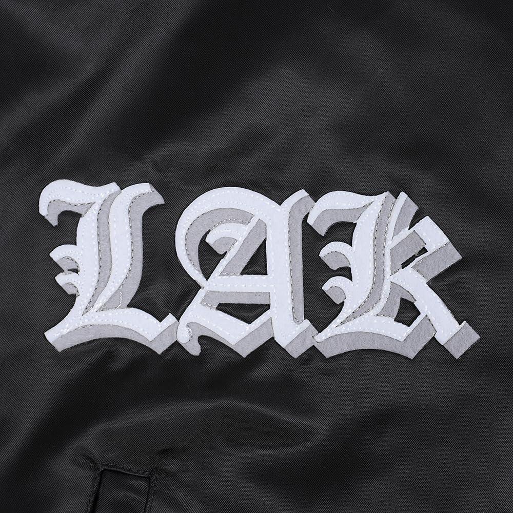 imagePro Standard Mens NHL Old English Satin JacketBlackGray