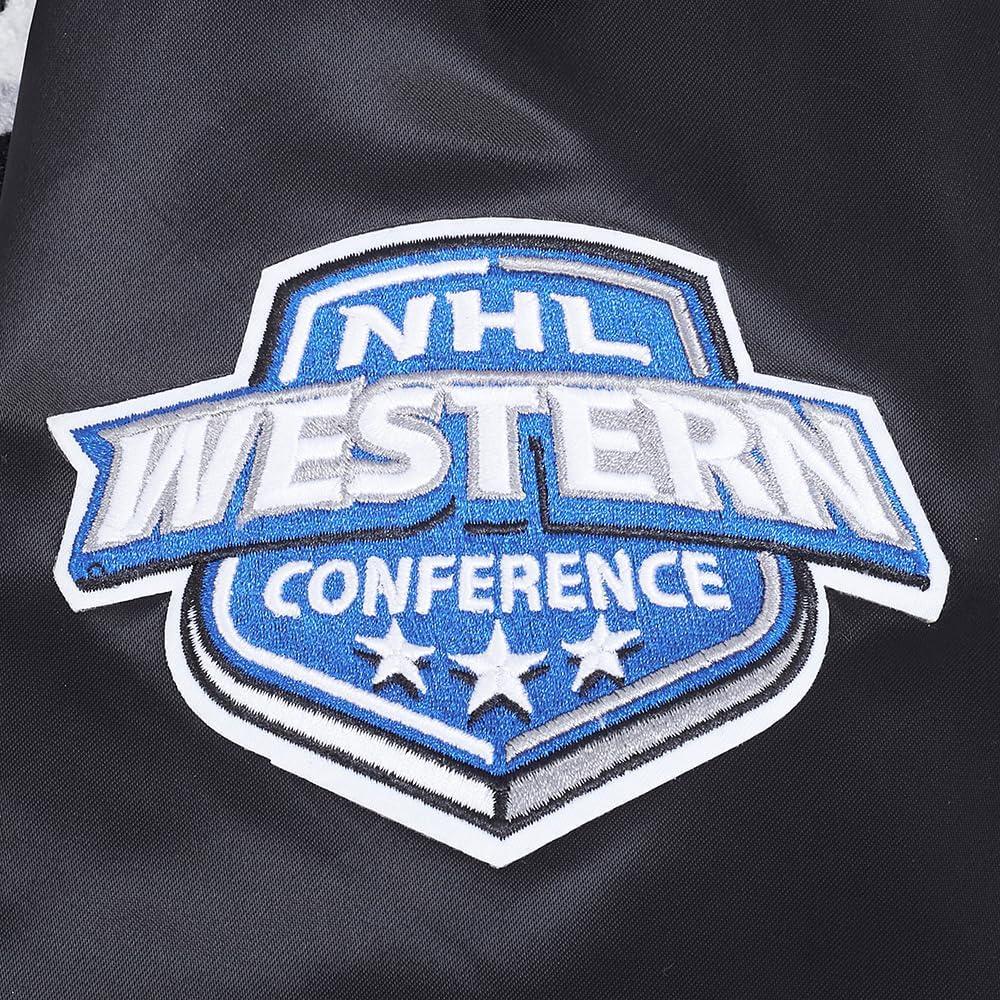 imagePro Standard Mens NHL Old English Satin JacketBlackGray