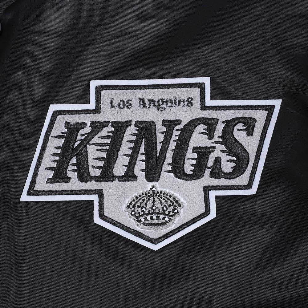imagePro Standard Mens NHL Old English Satin JacketBlackGray