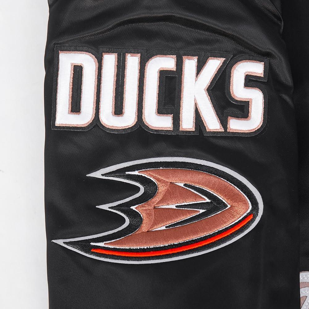 imagePro Standard Mens NHL Old English Satin JacketBlackOrange