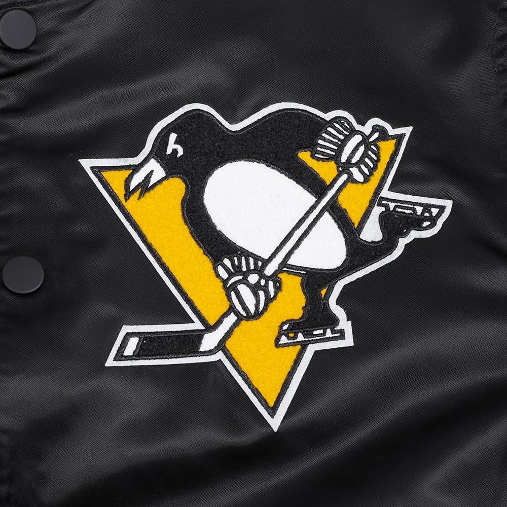 imagePro Standard Mens NHL Old English Satin JacketBlackYellow