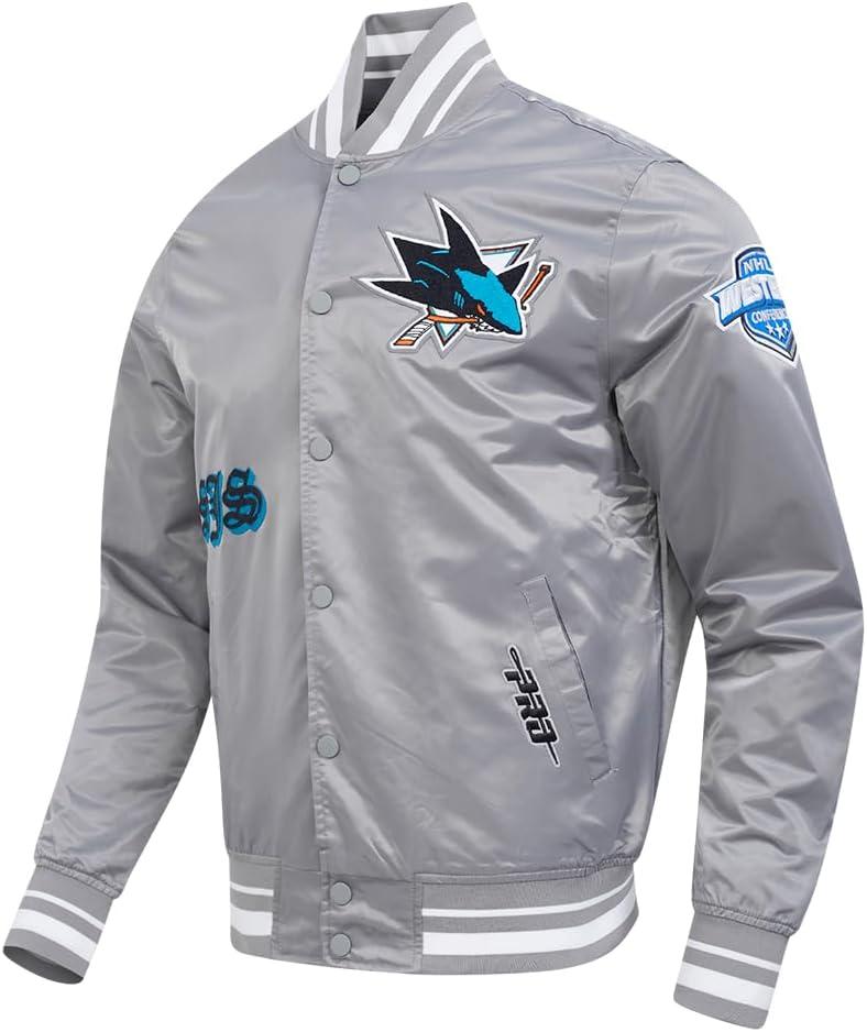 imagePro Standard Mens NHL Old English Satin JacketGray