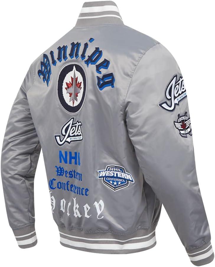 imagePro Standard Mens NHL Old English Satin JacketGray