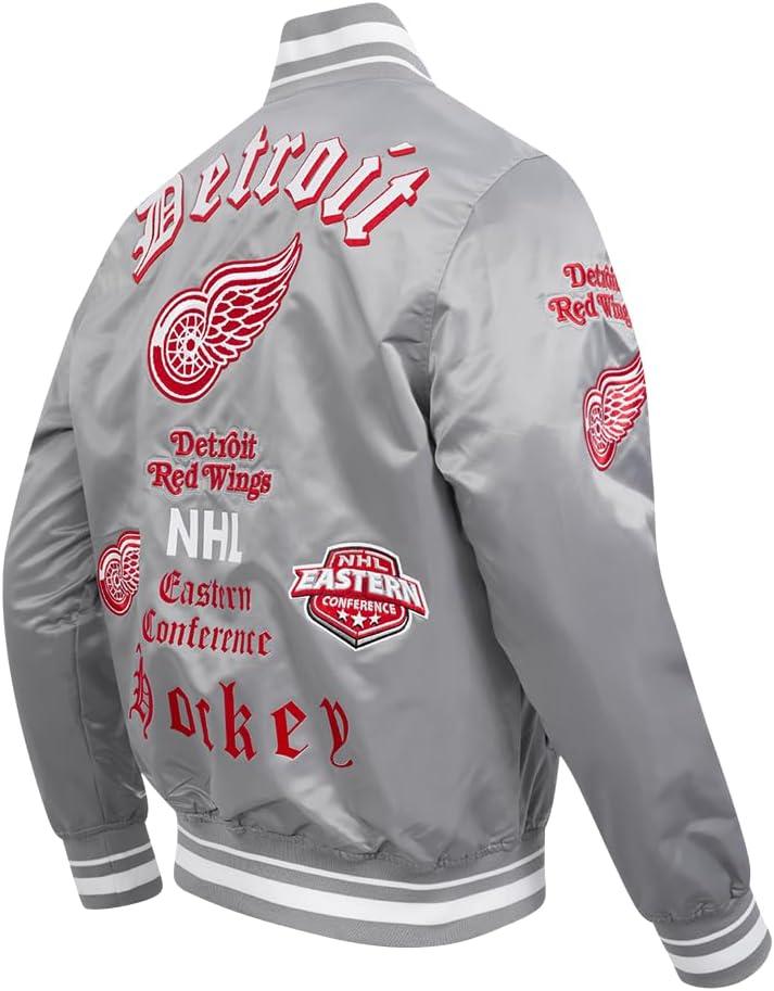 imagePro Standard Mens NHL Old English Satin JacketGray