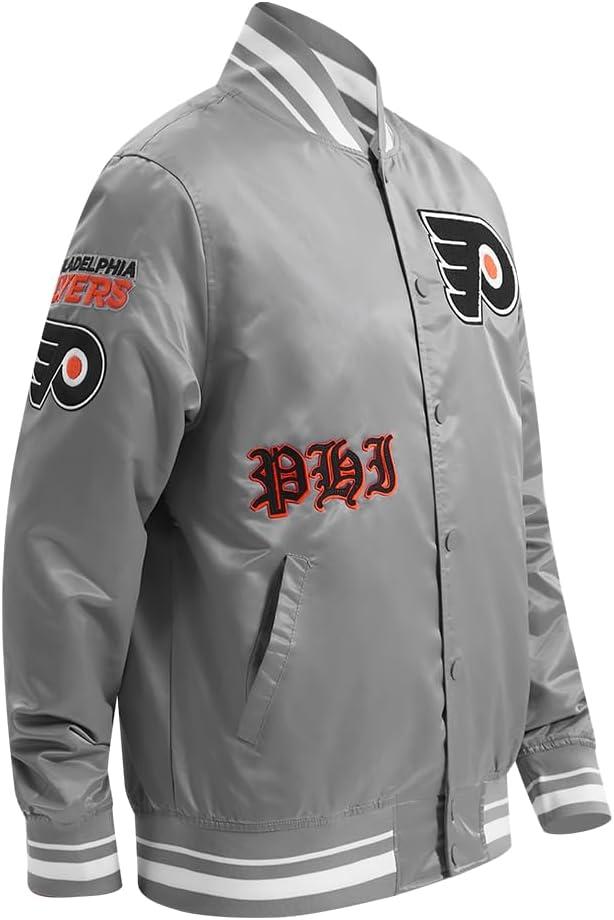 imagePro Standard Mens NHL Old English Satin JacketGray