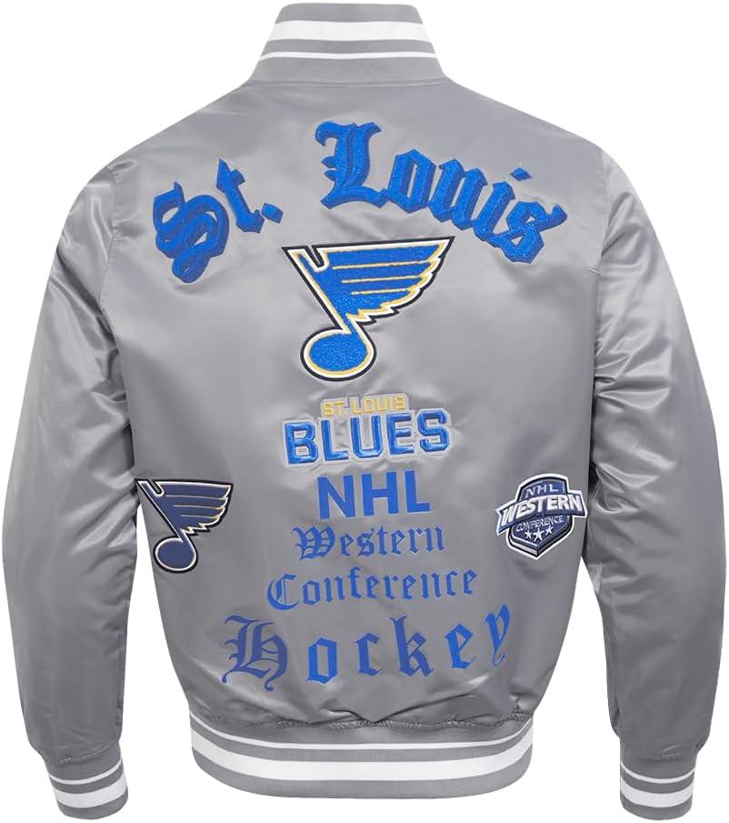 imagePro Standard Mens NHL Old English Satin JacketGray