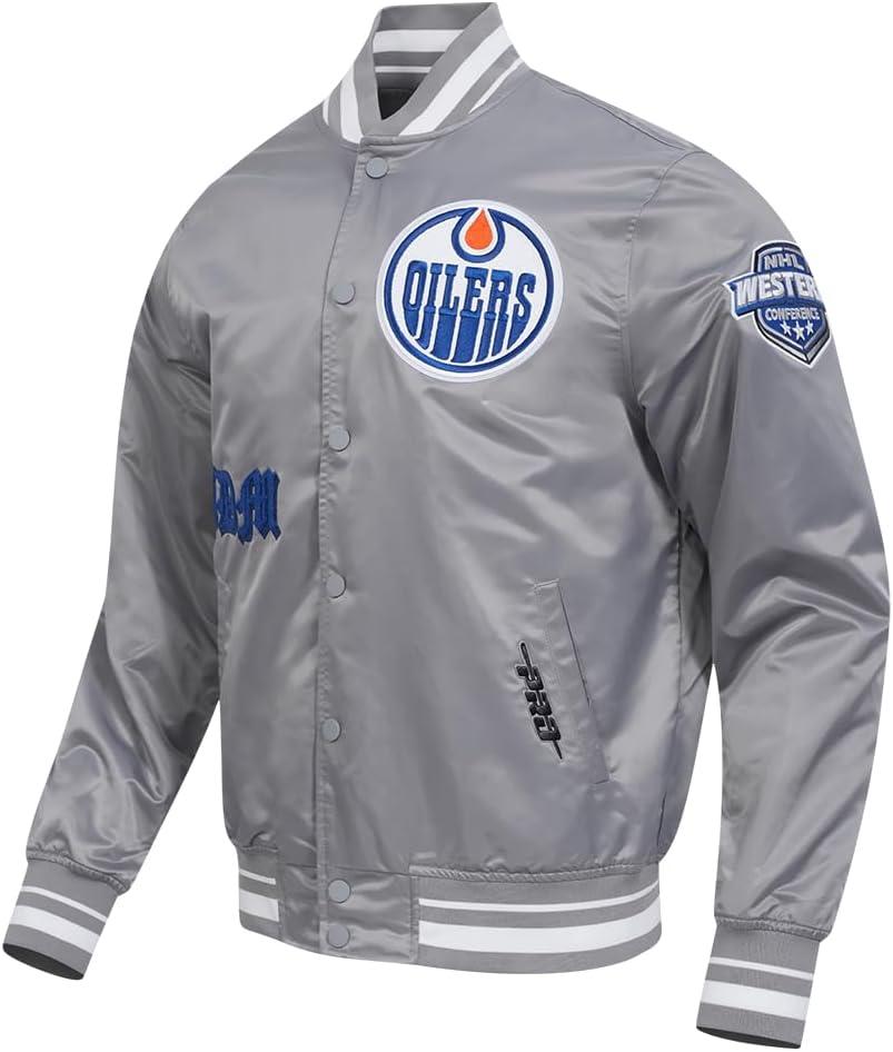 imagePro Standard Mens NHL Old English Satin JacketGray