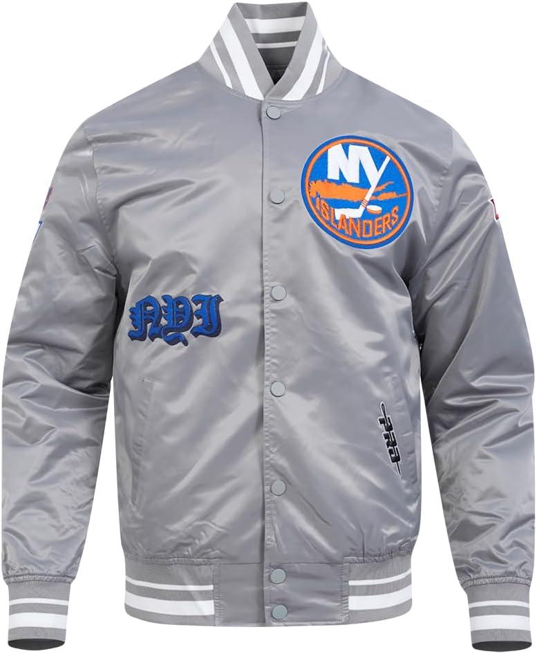 imagePro Standard Mens NHL Old English Satin JacketGray