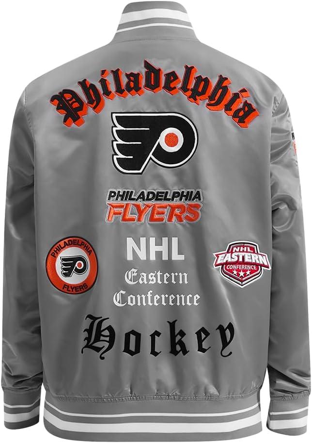 imagePro Standard Mens NHL Old English Satin JacketGray