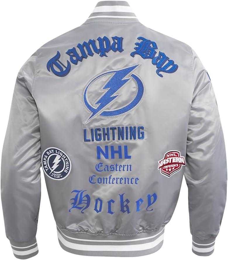 imagePro Standard Mens NHL Old English Satin JacketGray