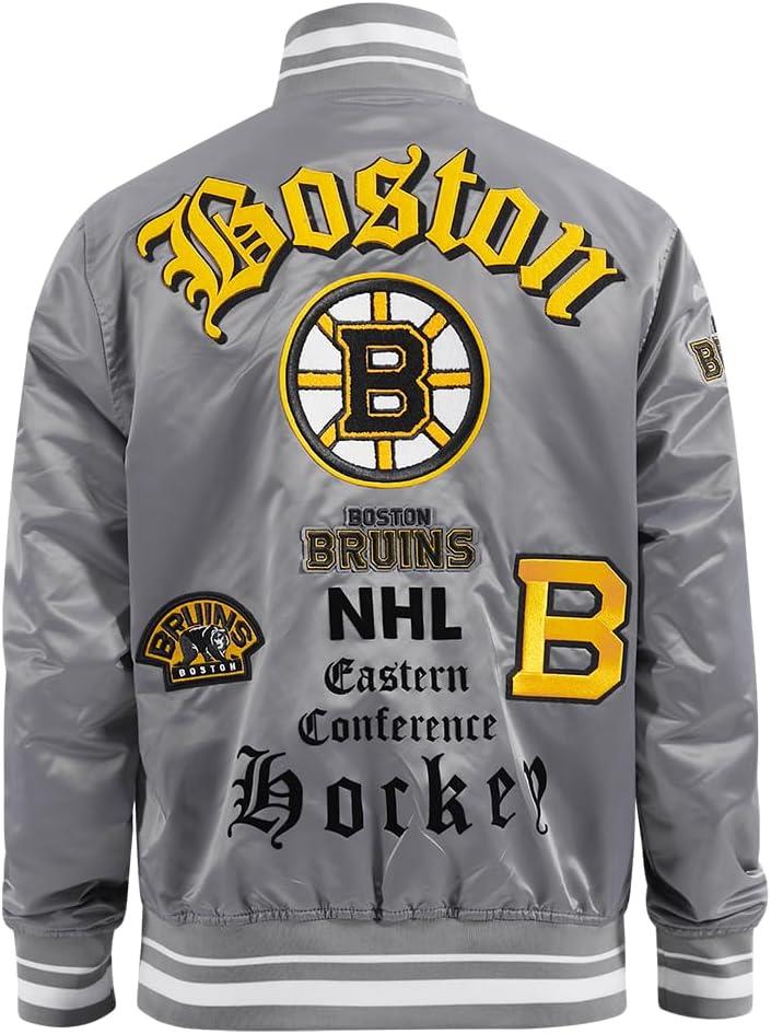 imagePro Standard Mens NHL Old English Satin JacketGray