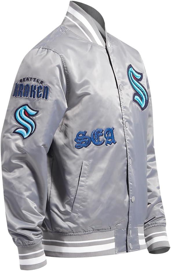 imagePro Standard Mens NHL Old English Satin JacketGray