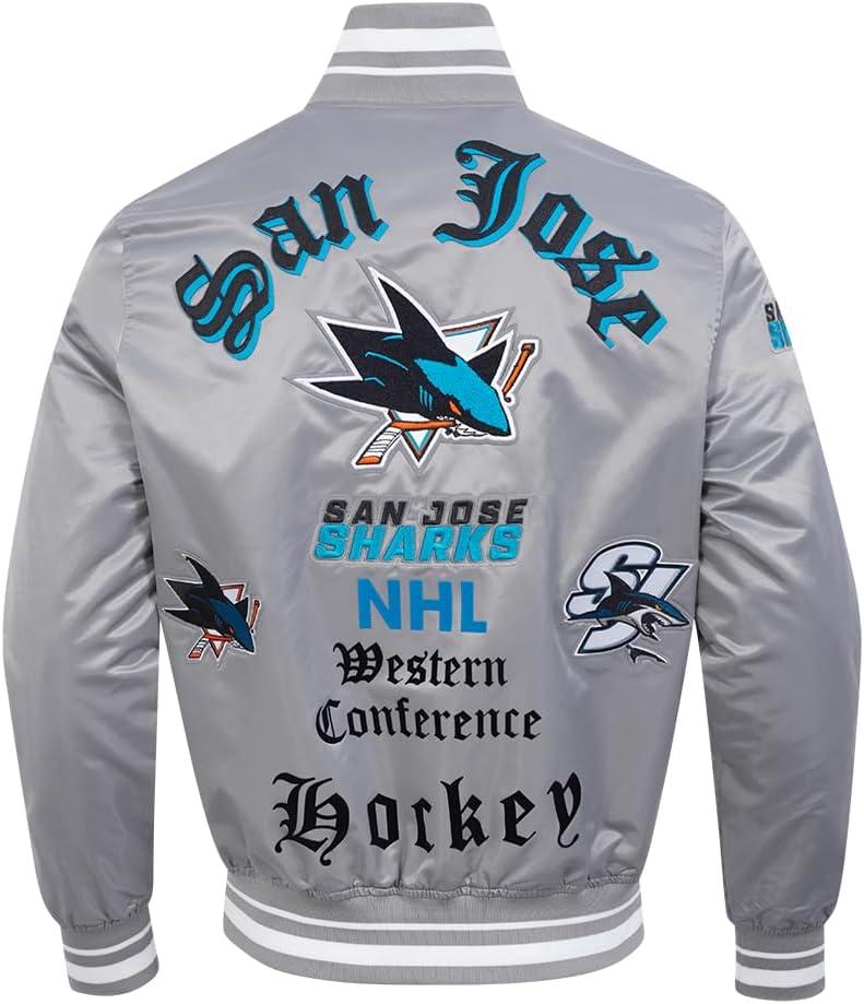 imagePro Standard Mens NHL Old English Satin JacketGray