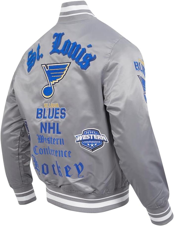 imagePro Standard Mens NHL Old English Satin JacketGray