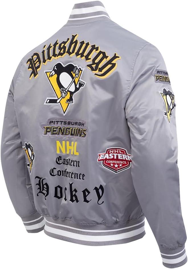 imagePro Standard Mens NHL Old English Satin JacketGray