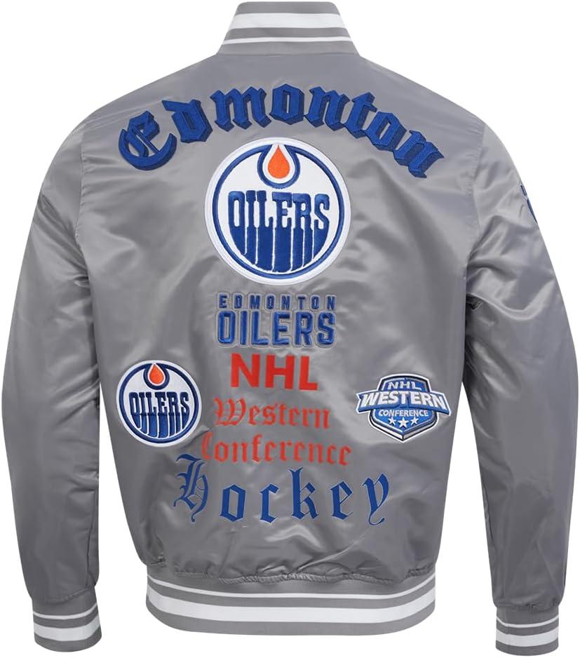 imagePro Standard Mens NHL Old English Satin JacketGray