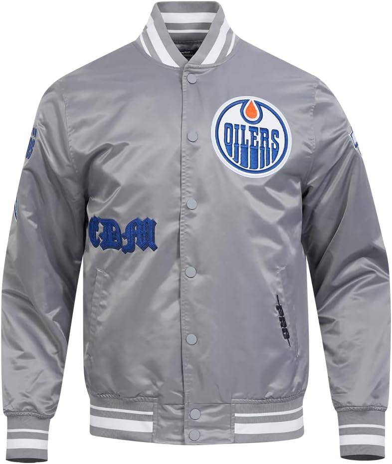 imagePro Standard Mens NHL Old English Satin JacketGray
