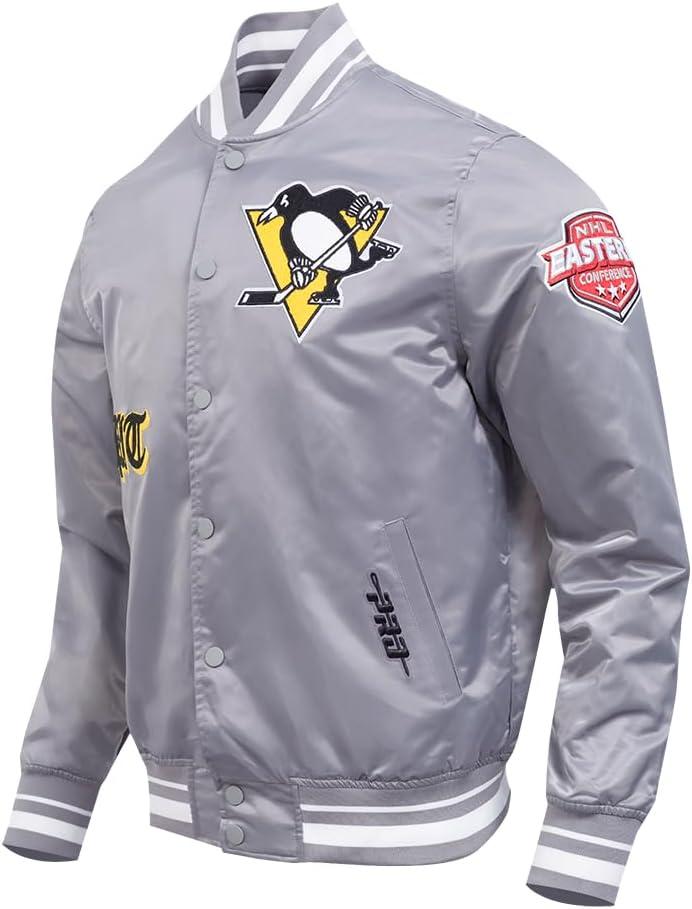 imagePro Standard Mens NHL Old English Satin JacketGray
