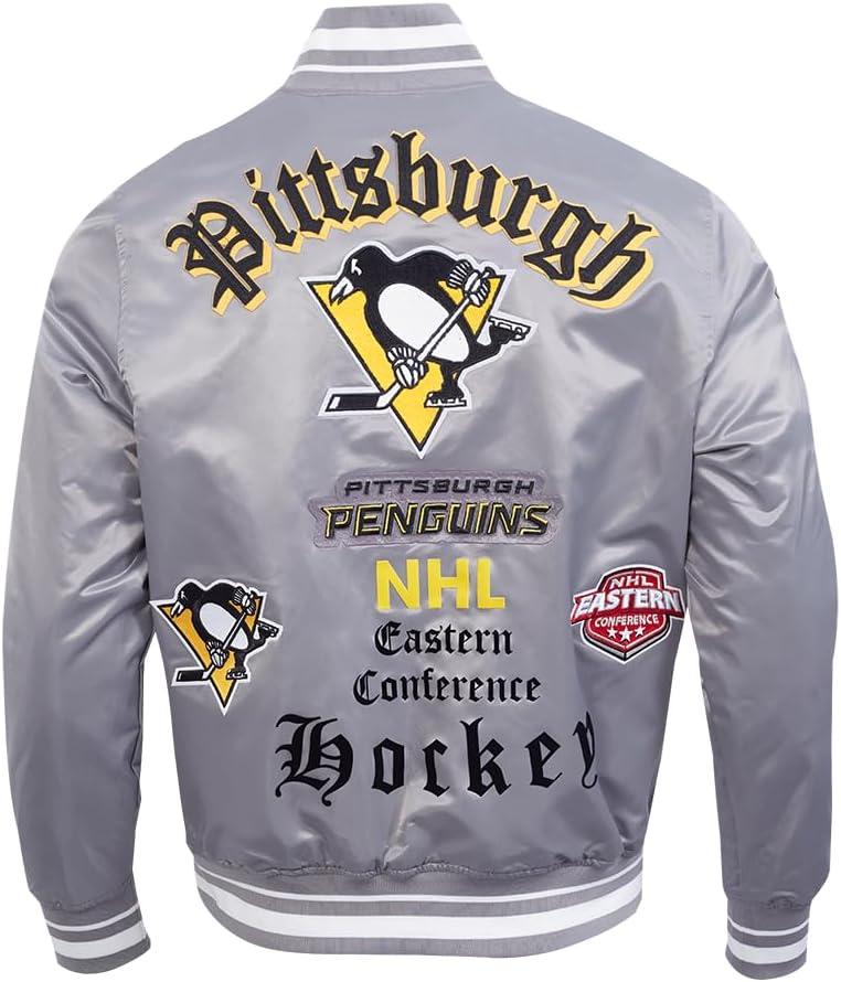 imagePro Standard Mens NHL Old English Satin JacketGray