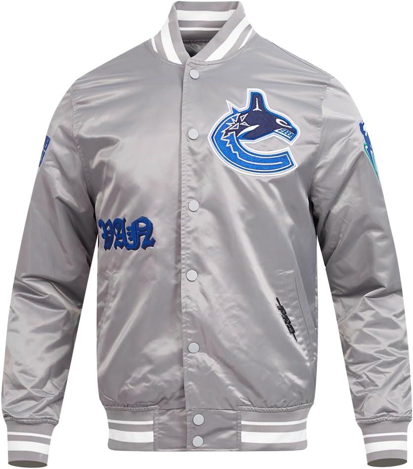 imagePro Standard Mens NHL Old English Satin JacketGray