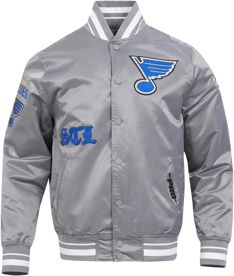 imagePro Standard Mens NHL Old English Satin JacketGray