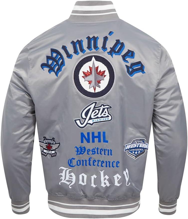 imagePro Standard Mens NHL Old English Satin JacketGray