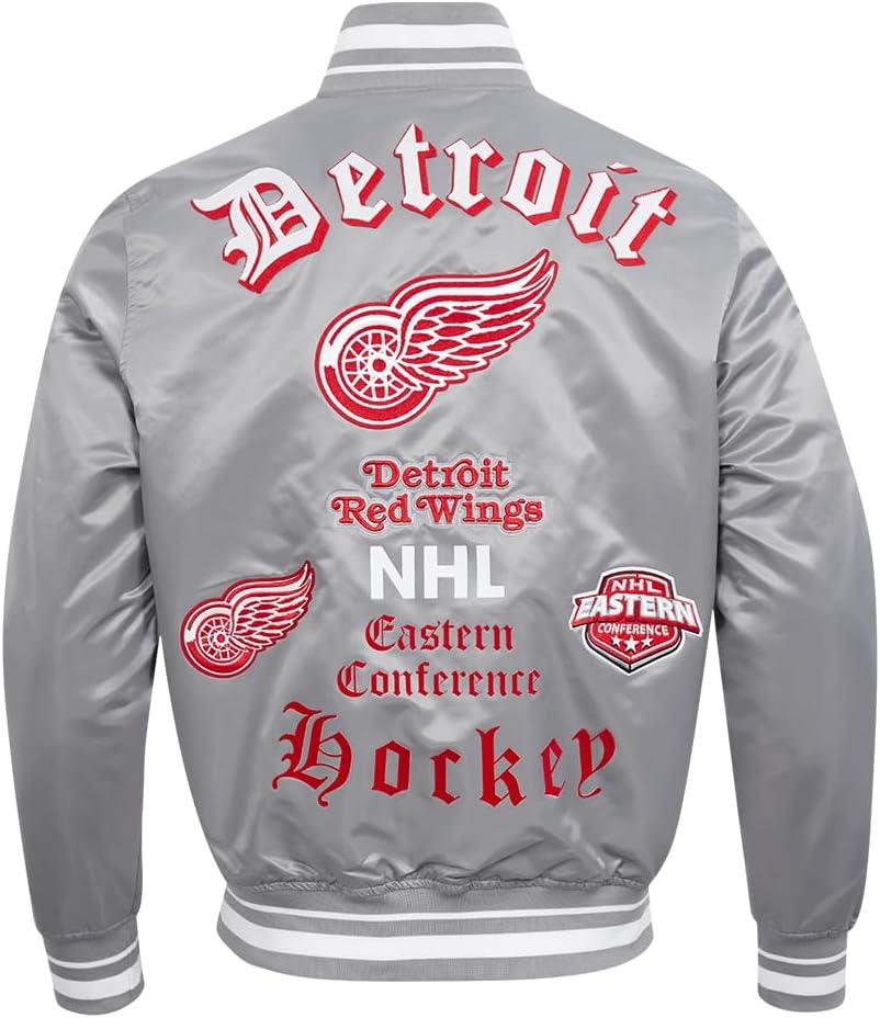 imagePro Standard Mens NHL Old English Satin JacketGray