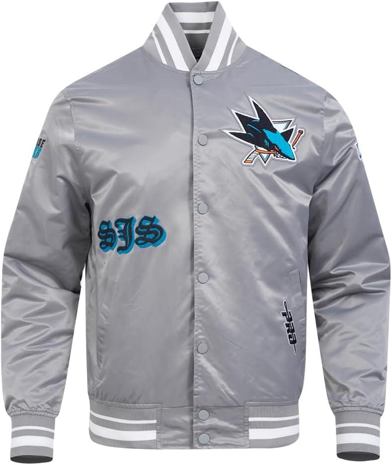 imagePro Standard Mens NHL Old English Satin JacketGray