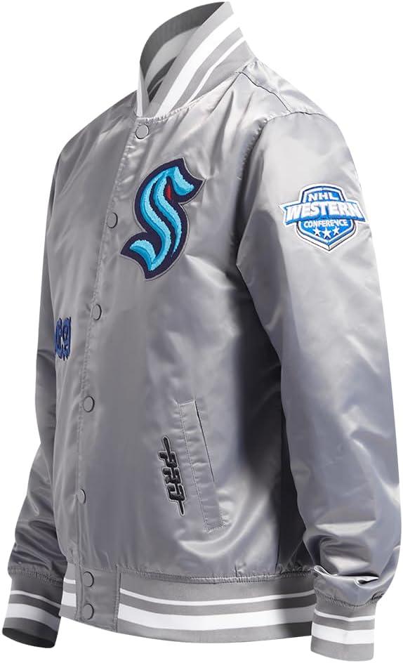 imagePro Standard Mens NHL Old English Satin JacketGray