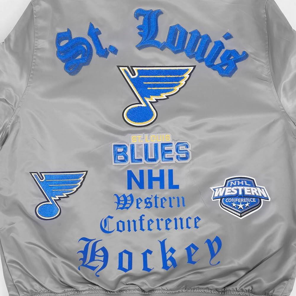 imagePro Standard Mens NHL Old English Satin JacketGray
