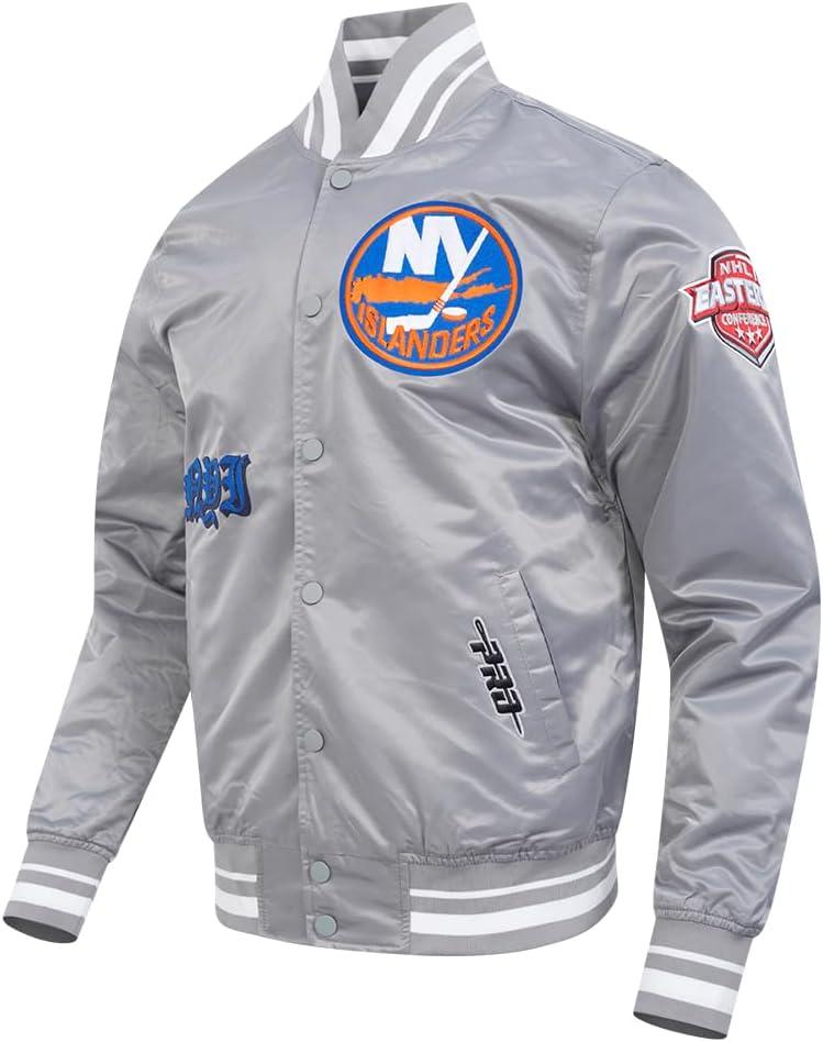 imagePro Standard Mens NHL Old English Satin JacketGray