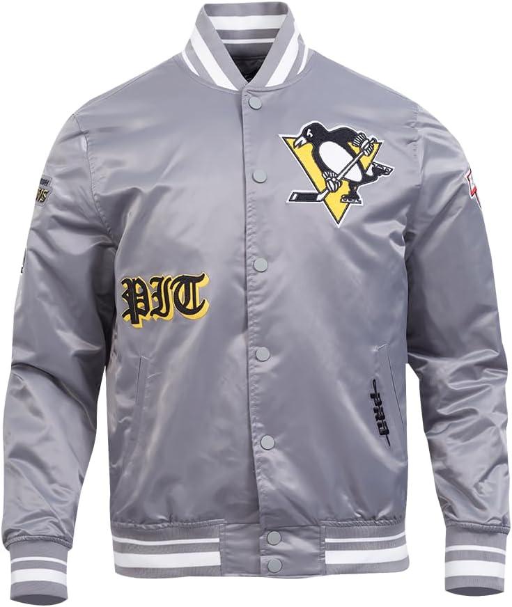 imagePro Standard Mens NHL Old English Satin JacketGray