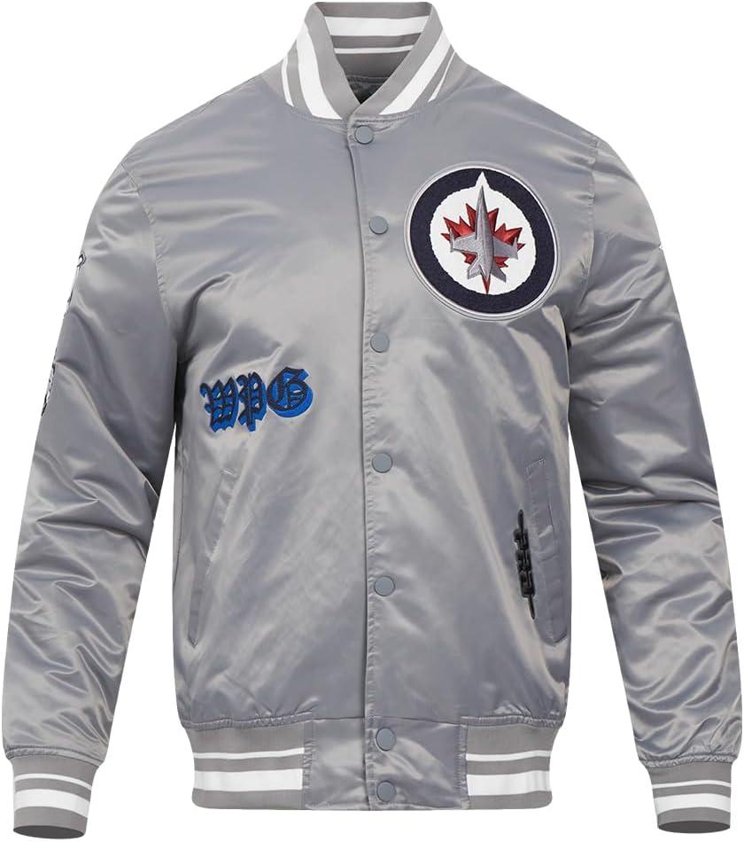 imagePro Standard Mens NHL Old English Satin JacketGray
