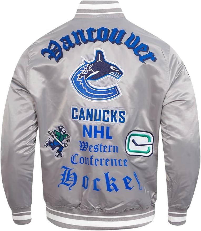 imagePro Standard Mens NHL Old English Satin JacketGray
