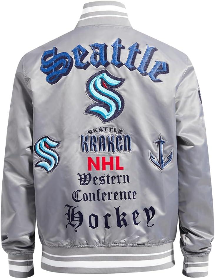 imagePro Standard Mens NHL Old English Satin JacketGray