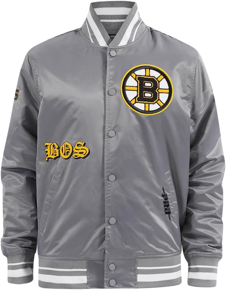 imagePro Standard Mens NHL Old English Satin JacketGray