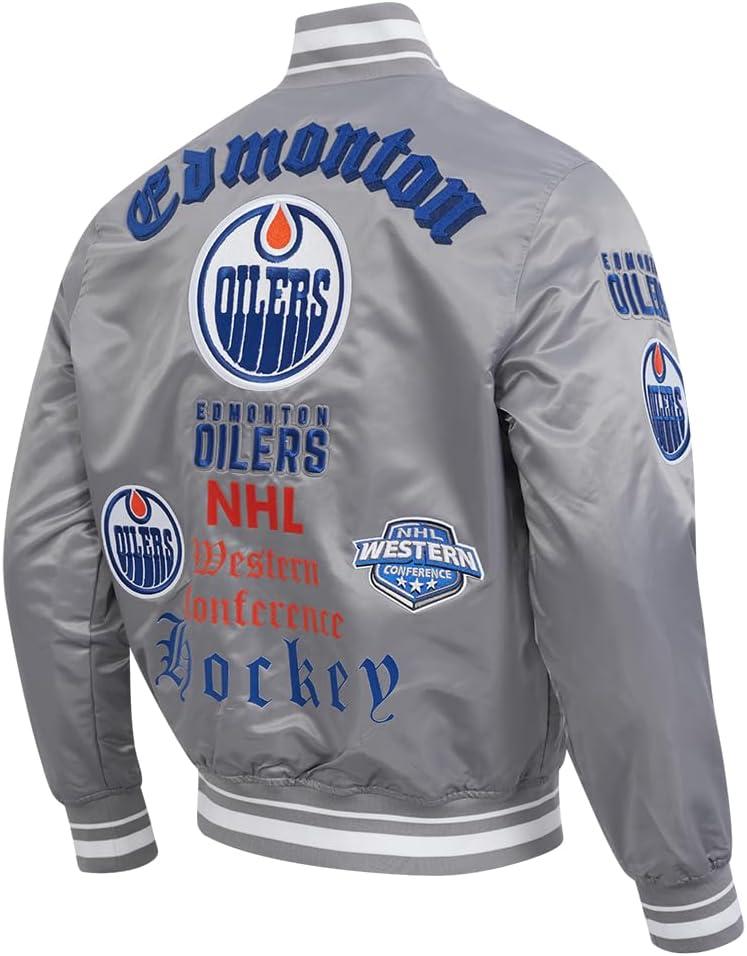 imagePro Standard Mens NHL Old English Satin JacketGray