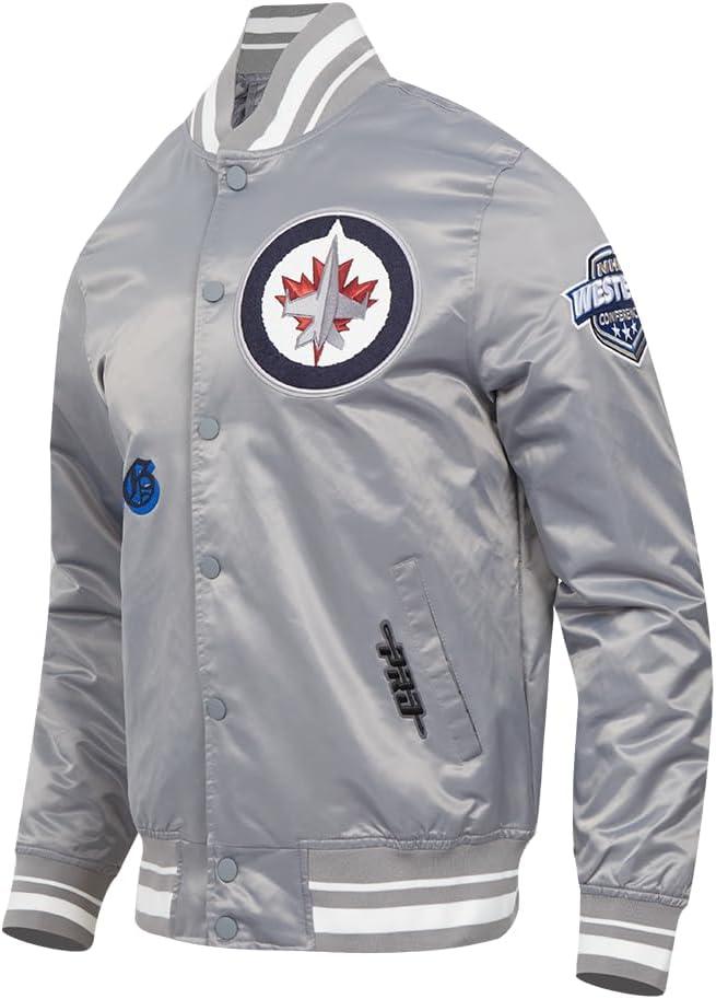 imagePro Standard Mens NHL Old English Satin JacketGray