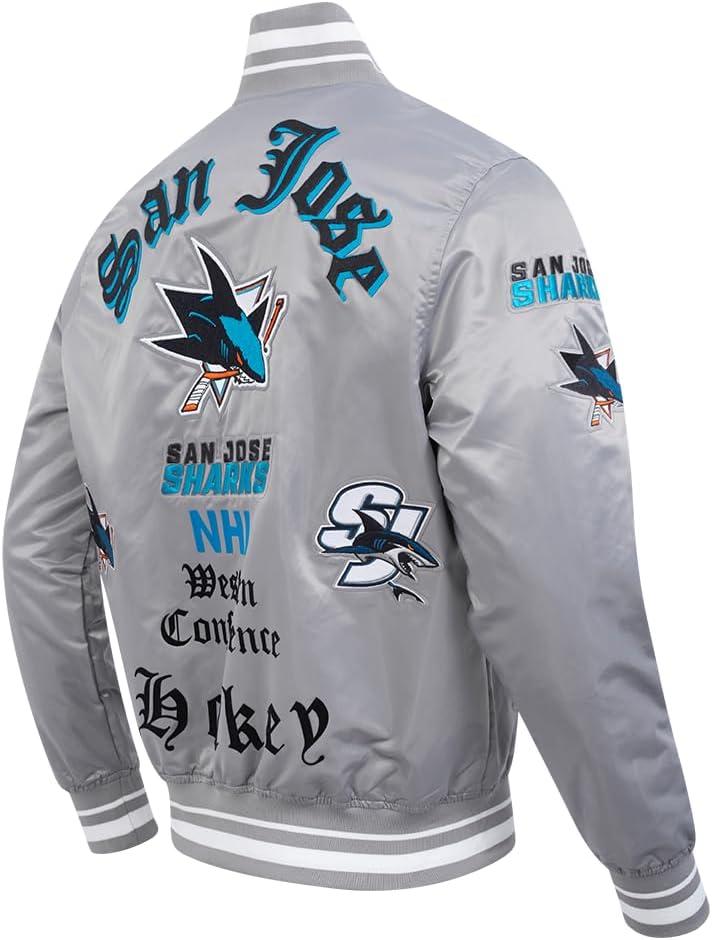 imagePro Standard Mens NHL Old English Satin JacketGray