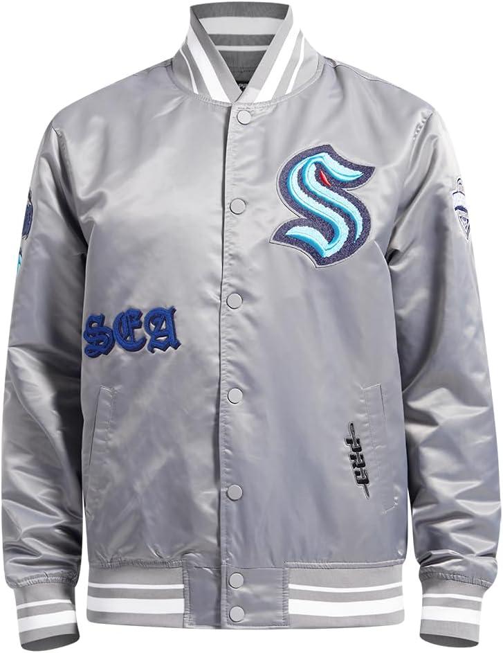 imagePro Standard Mens NHL Old English Satin JacketGray