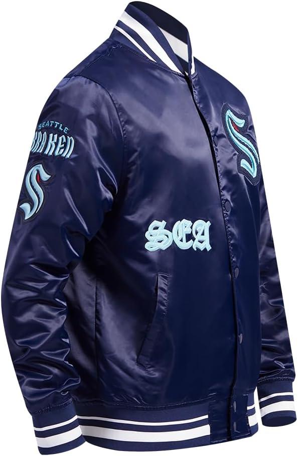 imagePro Standard Mens NHL Old English Satin JacketMidnight Navy