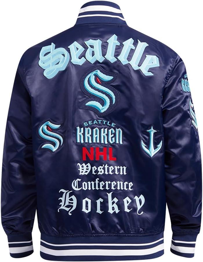 imagePro Standard Mens NHL Old English Satin JacketMidnight Navy