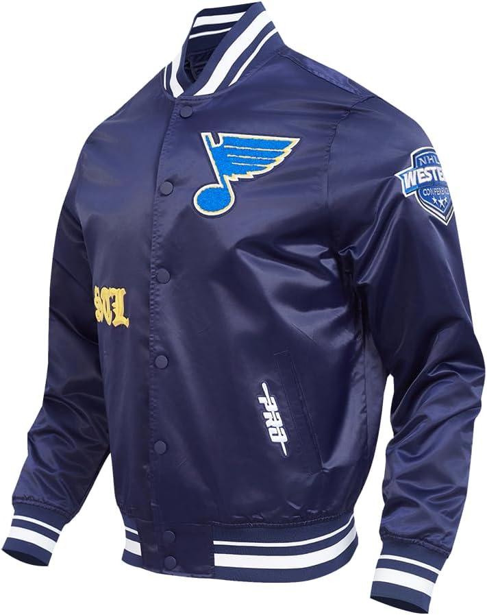 imagePro Standard Mens NHL Old English Satin JacketMidnight Navy