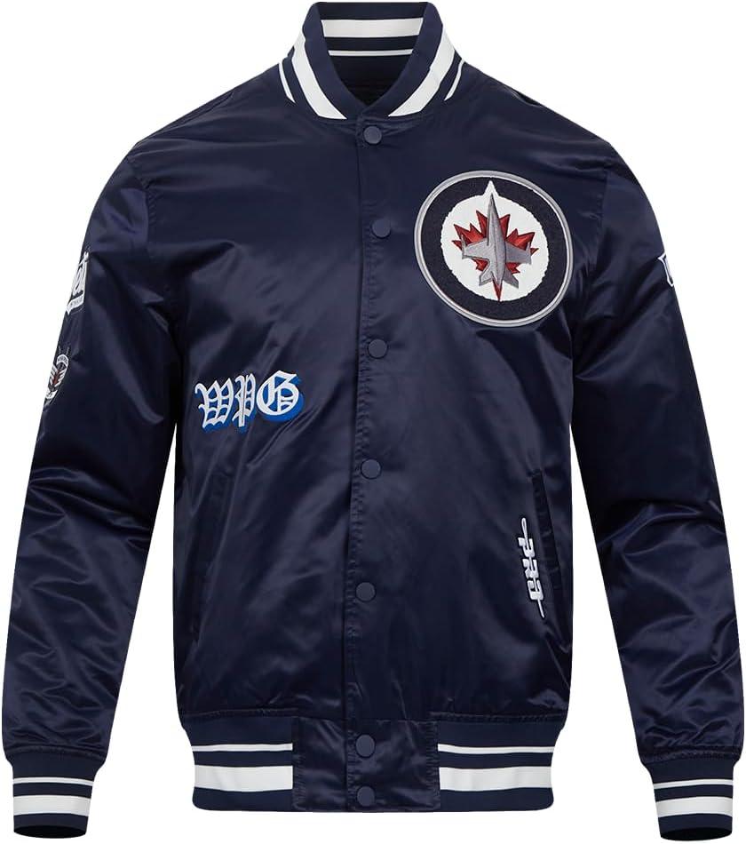 imagePro Standard Mens NHL Old English Satin JacketMidnight Navy