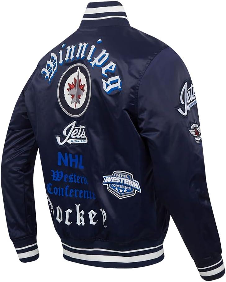 imagePro Standard Mens NHL Old English Satin JacketMidnight Navy