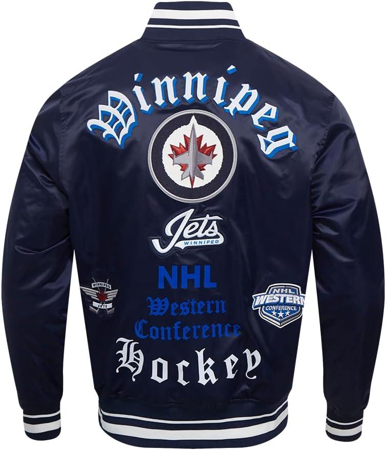 imagePro Standard Mens NHL Old English Satin JacketMidnight Navy