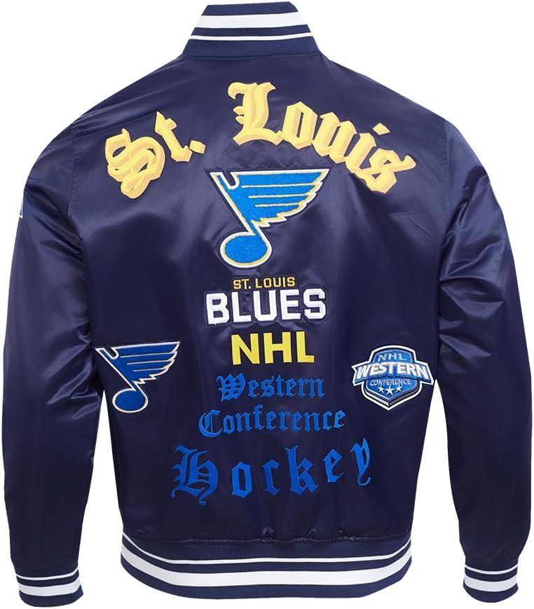 imagePro Standard Mens NHL Old English Satin JacketMidnight Navy
