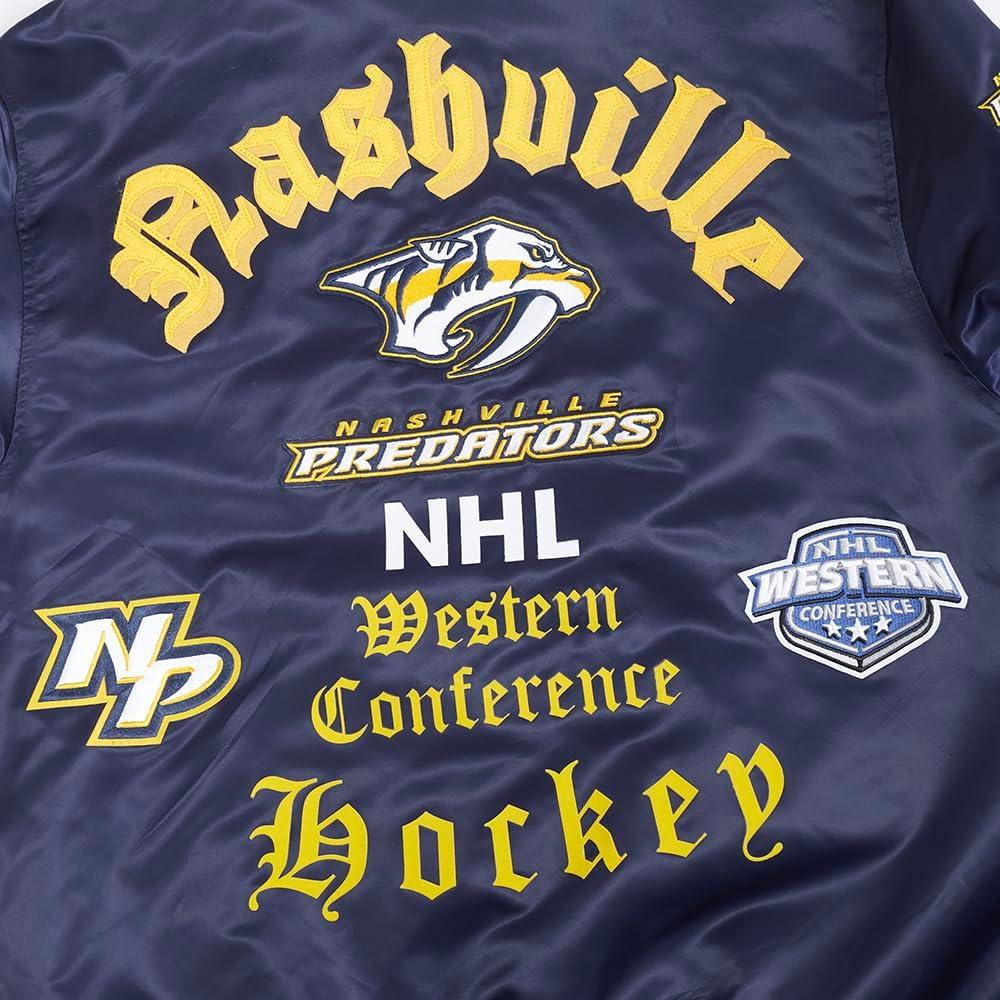 imagePro Standard Mens NHL Old English Satin JacketMidnight Navy