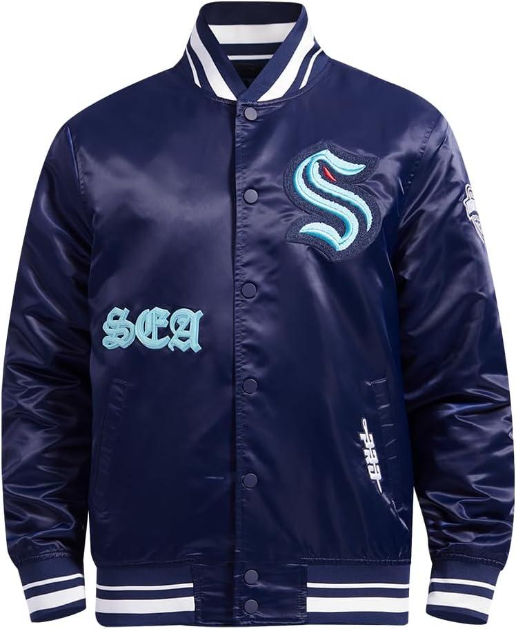 imagePro Standard Mens NHL Old English Satin JacketMidnight Navy