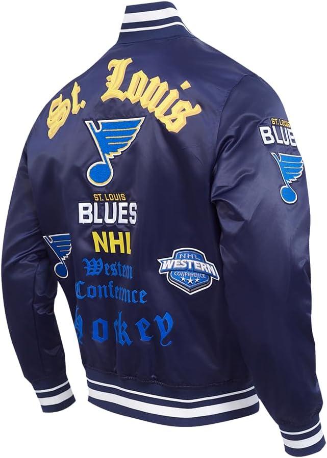imagePro Standard Mens NHL Old English Satin JacketMidnight Navy